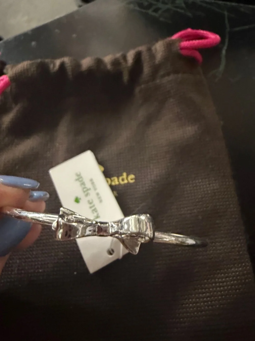 kate spade Silver Bow Bangle Bracelet - Picture 3 of 3